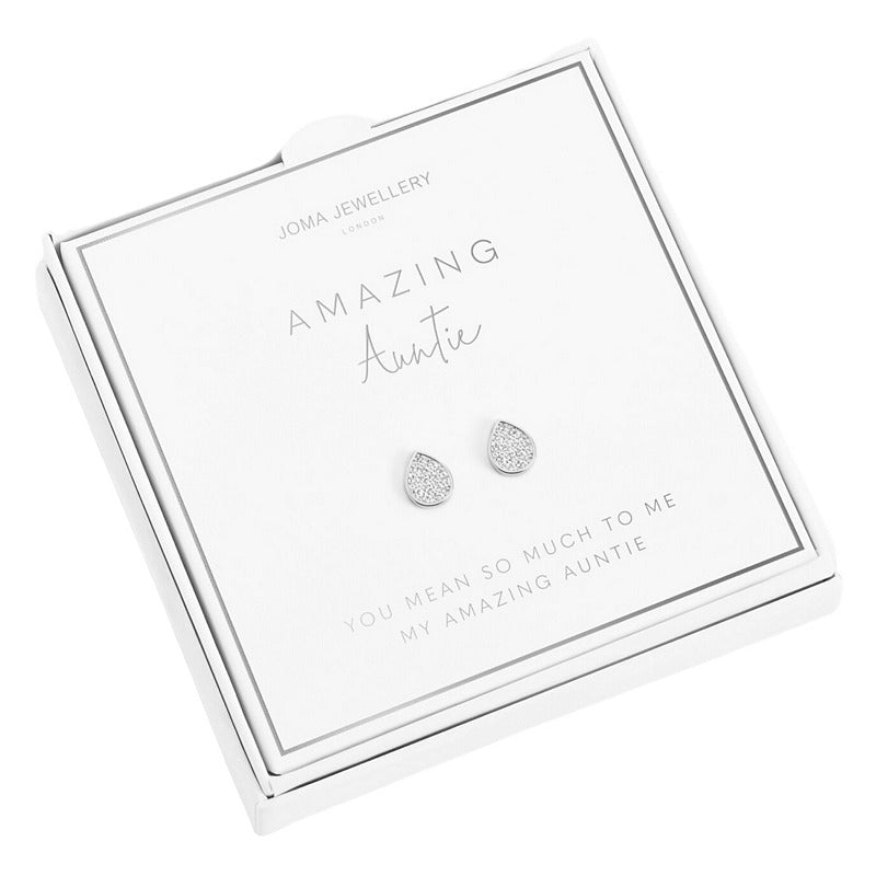Joma Jewellery A Little Amazing Auntie Earrings Boxed 5300 in box