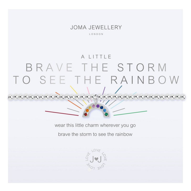 Joma Jewellery A Little Brave The Storm To See The Rainbow Bracelet 4669 on card