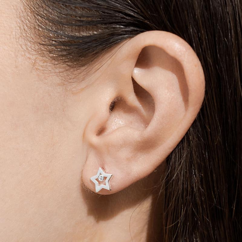 Joma Jewellery A Little Super Sister Earrings Boxed 5302 on model