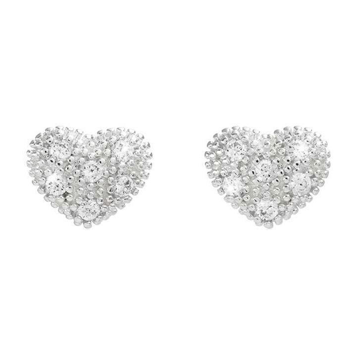 Joma Jewellery Bella Pave Heart Stud Earrings 3911 main