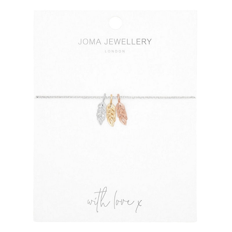 Joma Jewellery Florence Feathers Bracelet 5356 on card