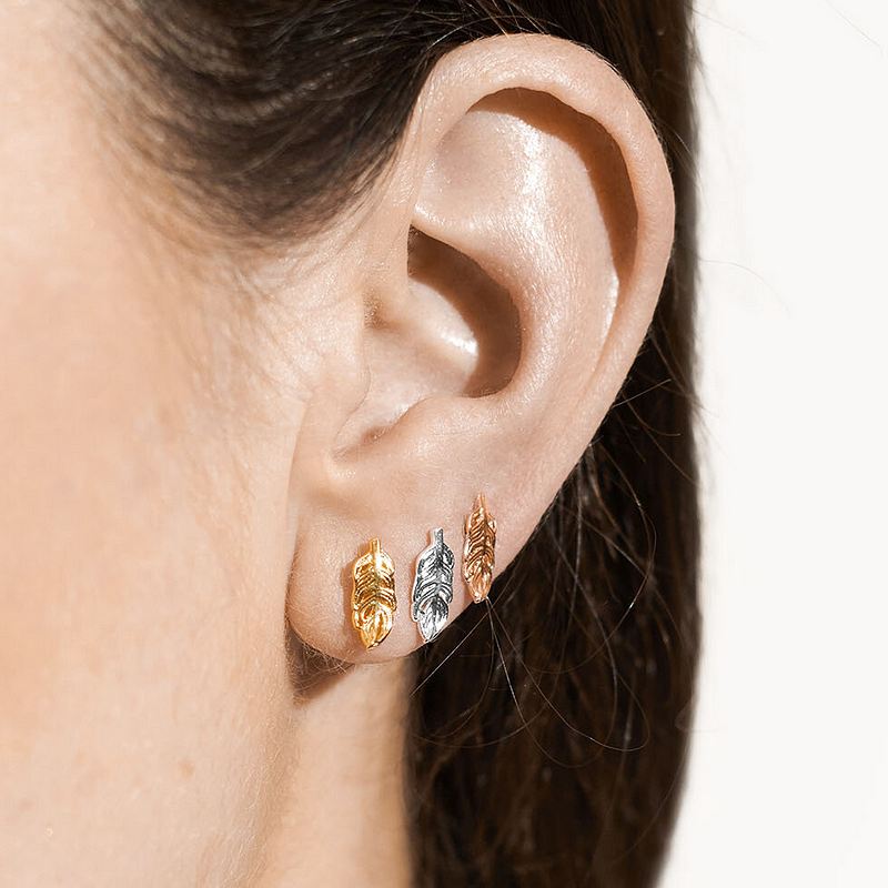 Joma Jewellery Florence Feathers Earrings Set 5358 on model