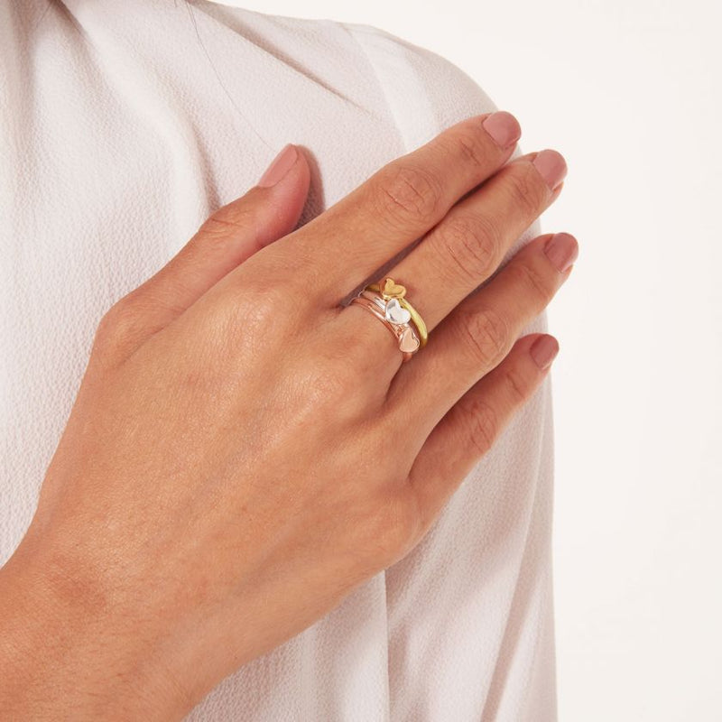 Joma Jewellery Florence Heart Rings Set 3625 on model