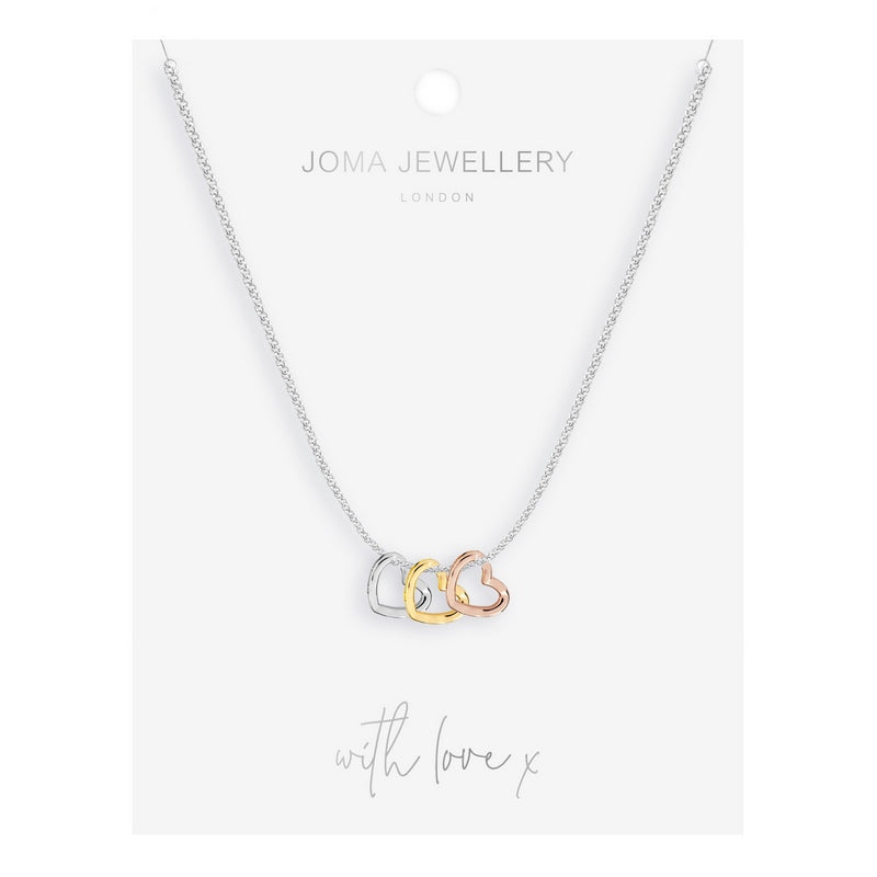Joma Jewellery Florence Ombre Heart Necklace 4797 on card