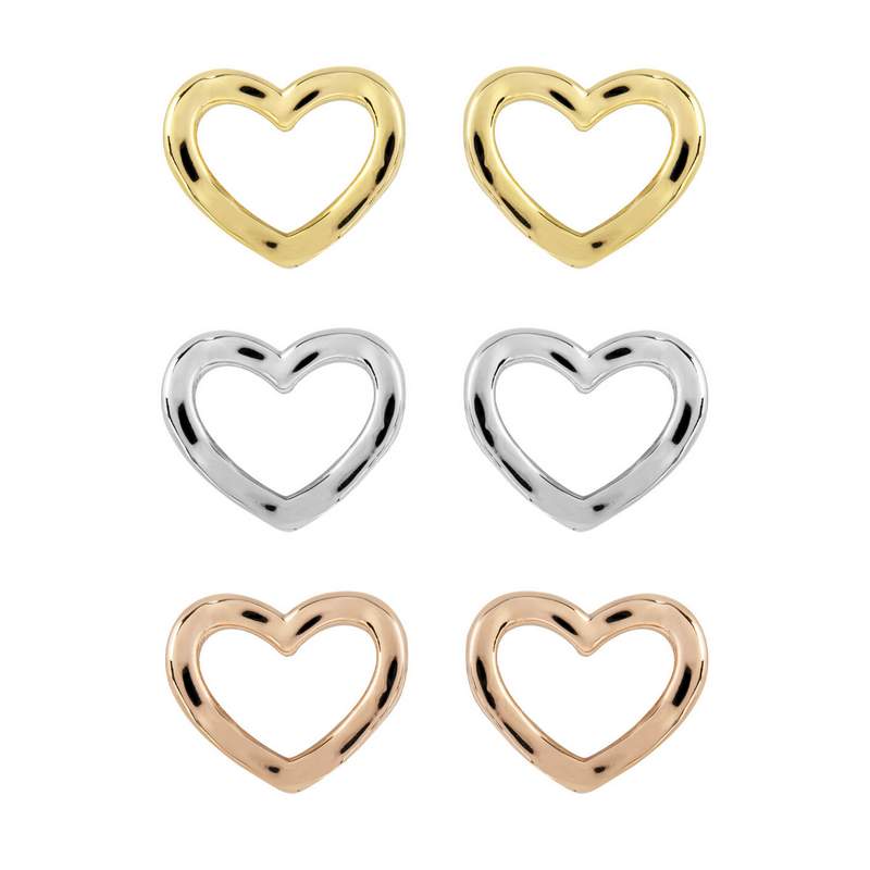 Joma Jewellery Florence Ombre Heart Stud Earrings Trio 4799 main
