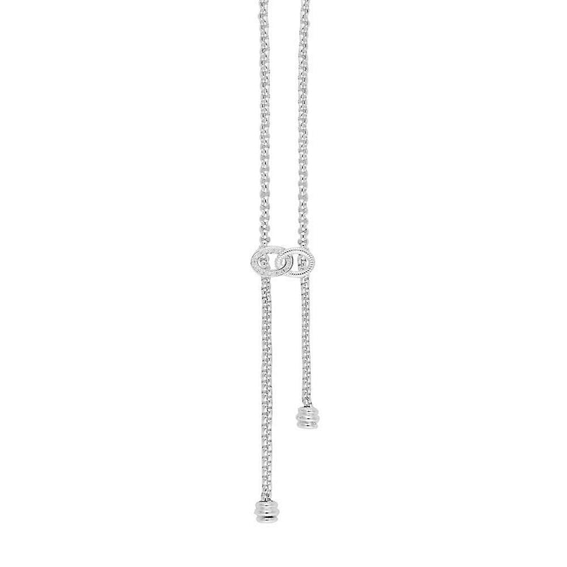 Joma Jewellery Halo Silver Plate Lariat Necklace detail