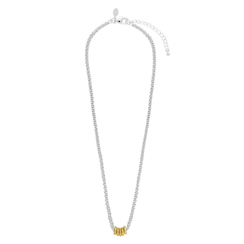 Joma Jewellery Halo Silver & Gold Plate Necklace 4521 main