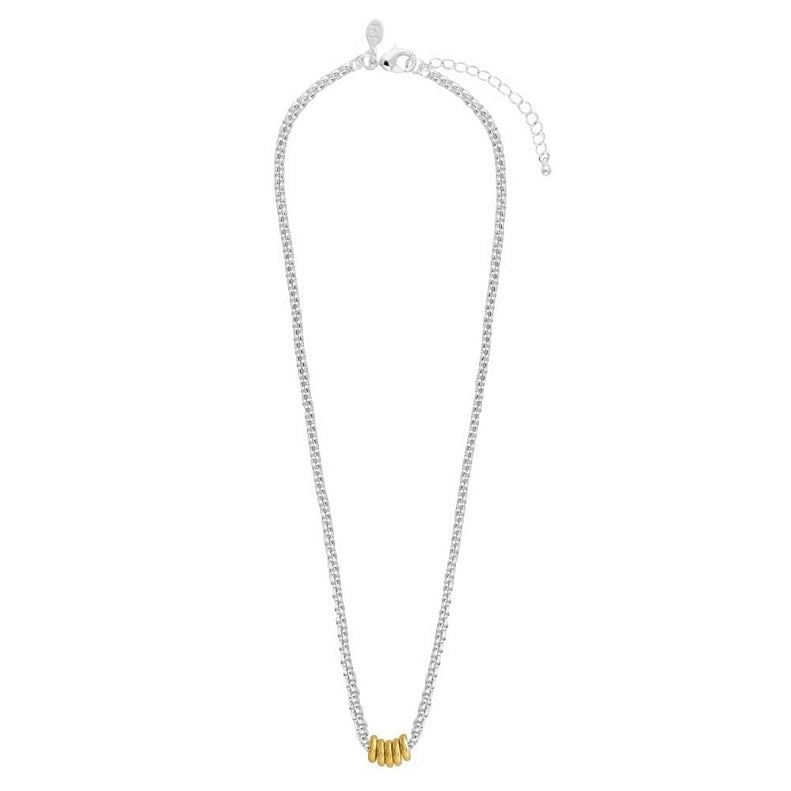 Joma Jewellery Halo Silver & Gold Plate Necklace 4521 main