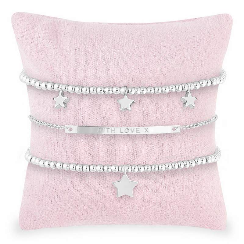 Joma Jewellery Happy Birthday Stacking Bracelets Occasion Gift Box 4245 on cushion