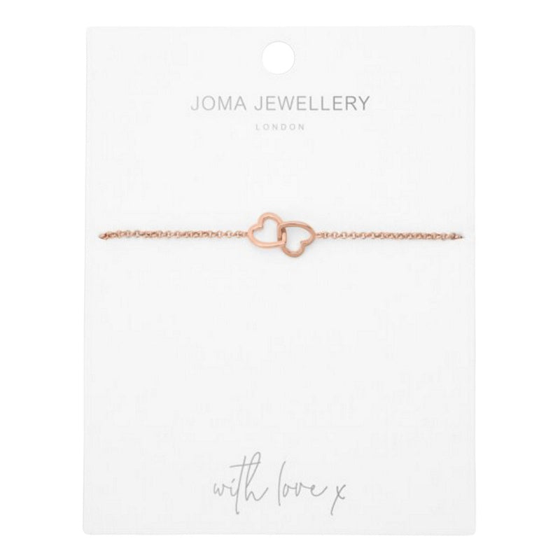 Joma Jewellery Infinity Links Heart Bracelet 5370 on card