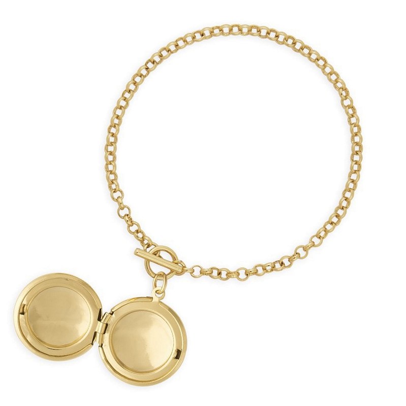 Round Life Locket Bracelet Gold