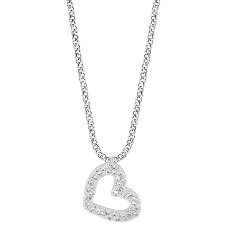 Joma Jewellery Lucia Lustre Heart Pave Necklace 4800 detail