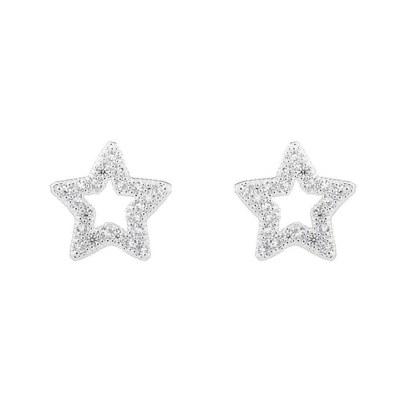 Joma Jewellery Lucia Lustre Star Organic Pave Stud Earrings 4810 main