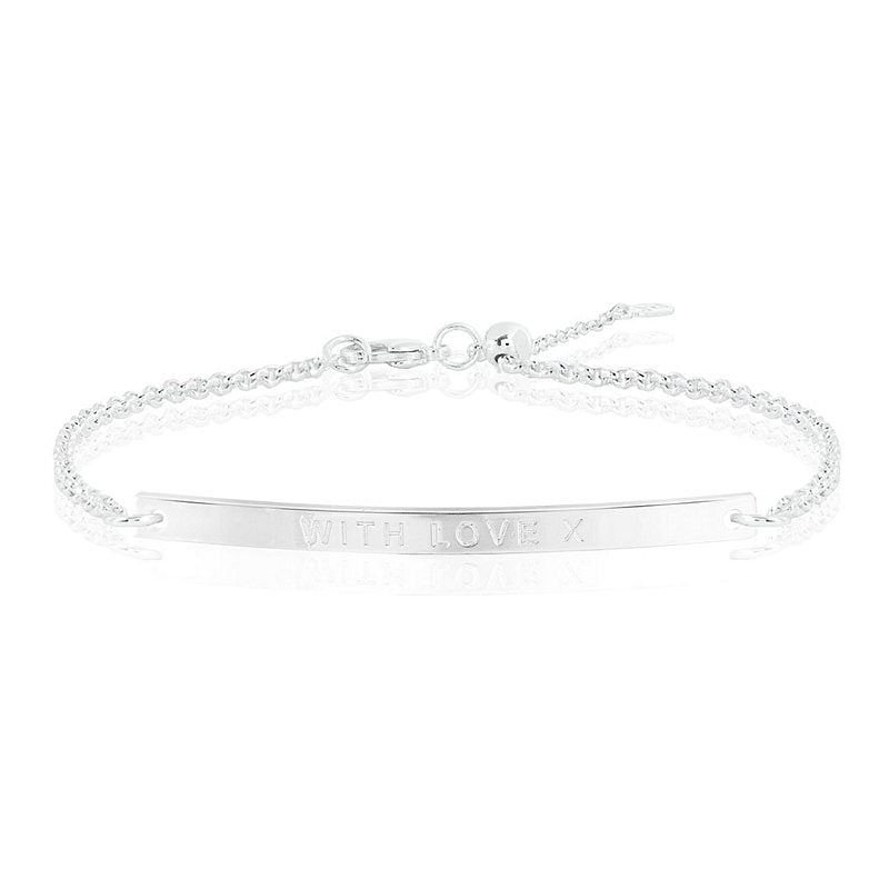 Joma Jewellery Occasion Gift Box Silver Bracelets With Love 3527 engraved bracelet