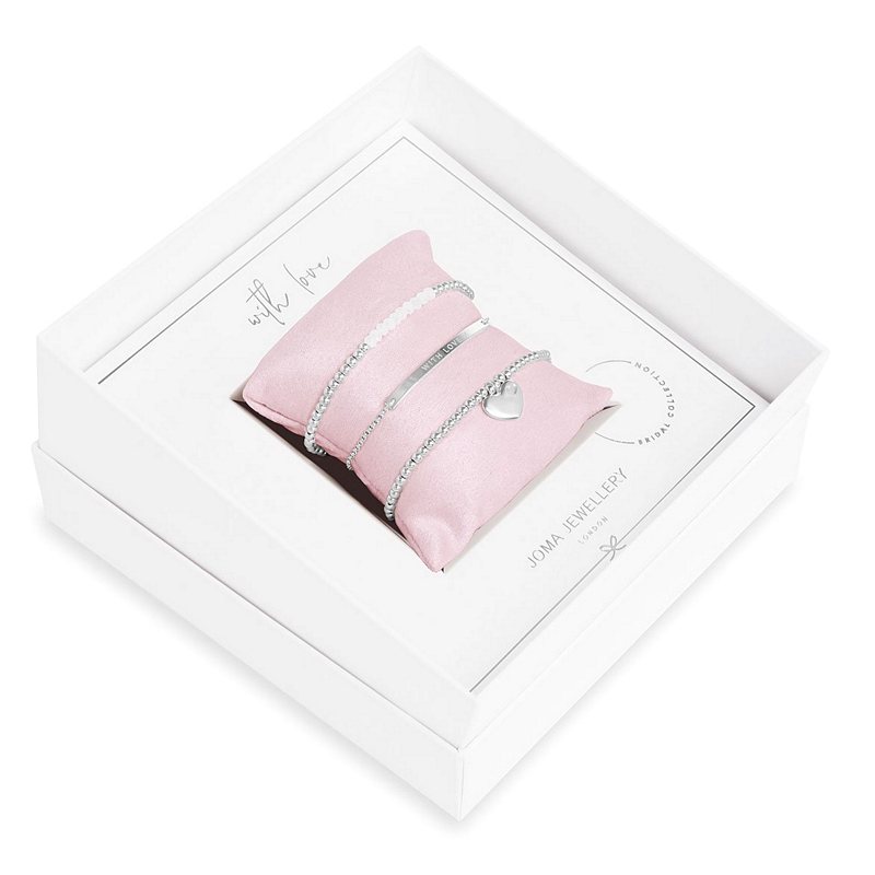 Joma Jewellery Occasion Gift Box Silver Bracelets With Love 3527 main