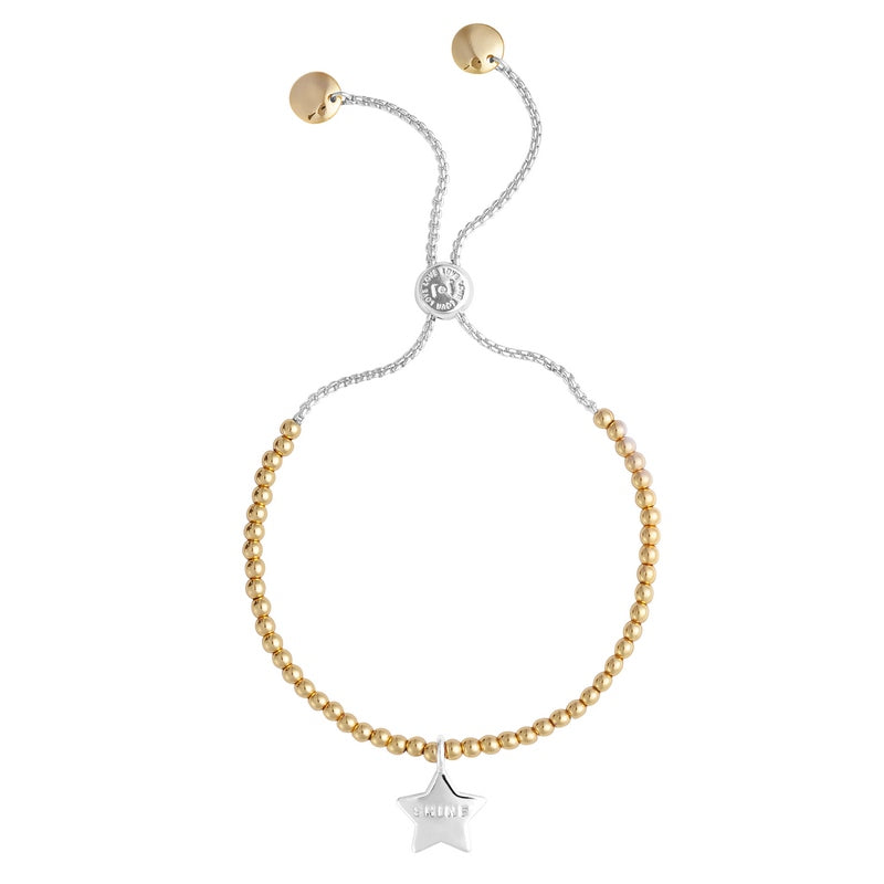 Joma Jewellery Silver Star & Gold Ball Friendship Bracelet 3863 main