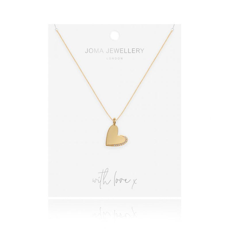Joma Jewellery Alexis Heart Necklace Gold-plated 3297 on card
