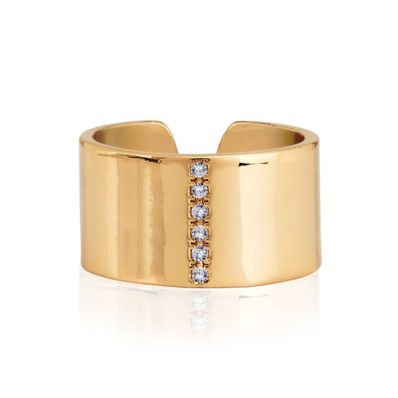 Joma Jewellery Aztek Golden Cuff Ring 3317