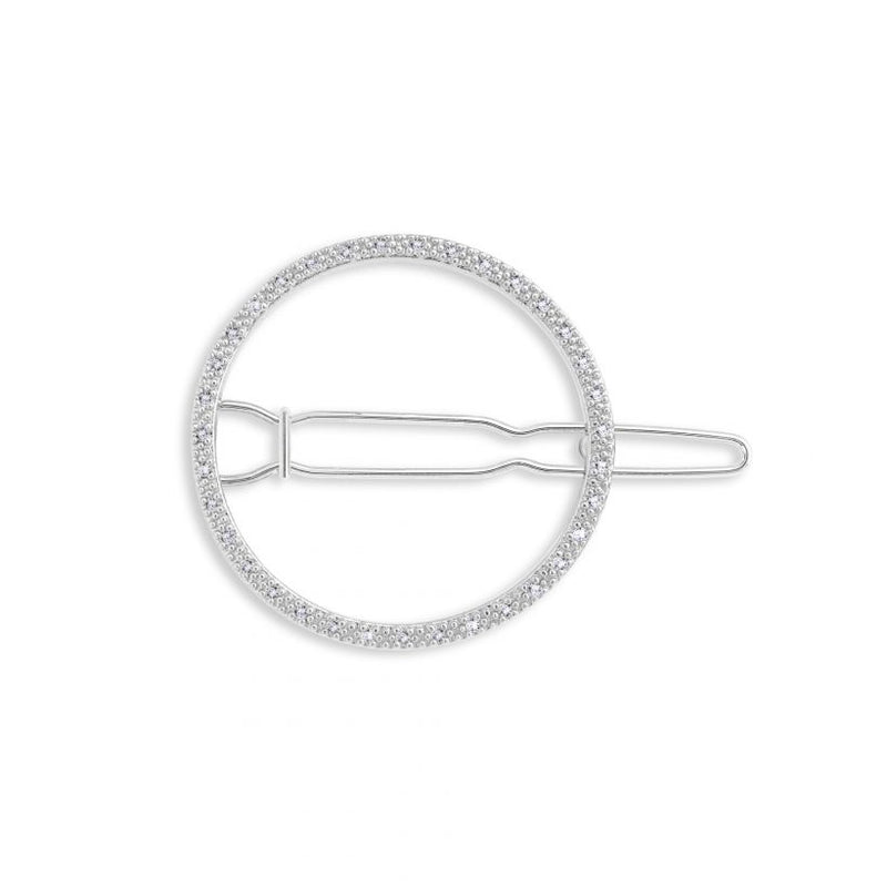 Joma Jewellery Pave Circle Hair Clip Silver 3331