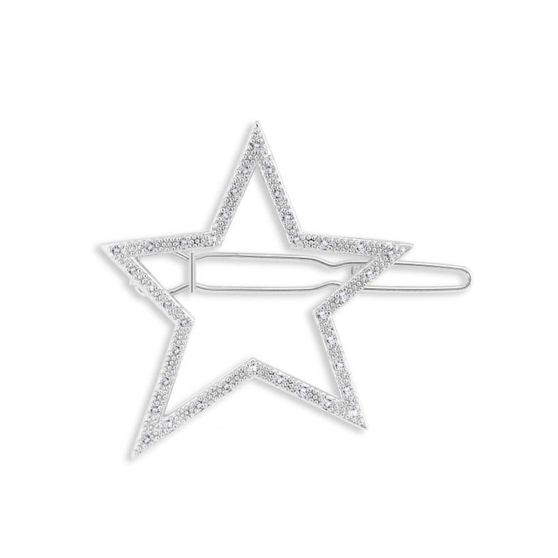 Joma Jewellery Pave Star Hair Clip Silver 3330