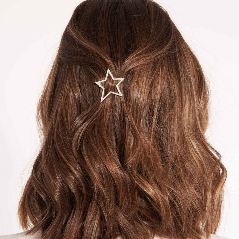 Joma Jewellery Pave Star Hair Clip Silver 3330 on model
