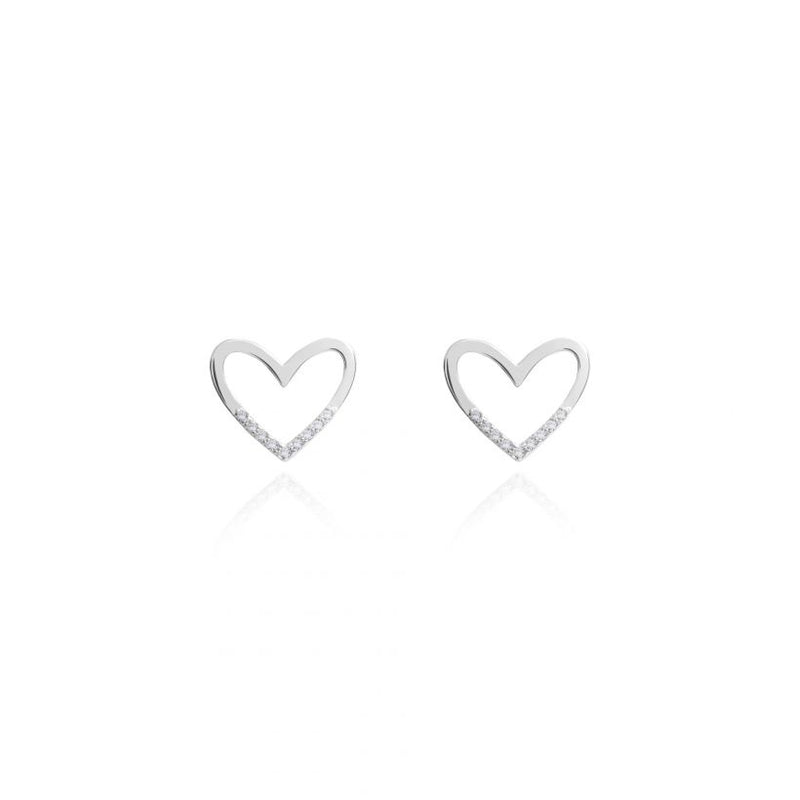 Joma Jewellery Piper Pave Dipped Heart Stud Earrings 3294