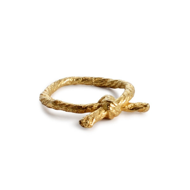 Knotted String Yellow Gold Ring