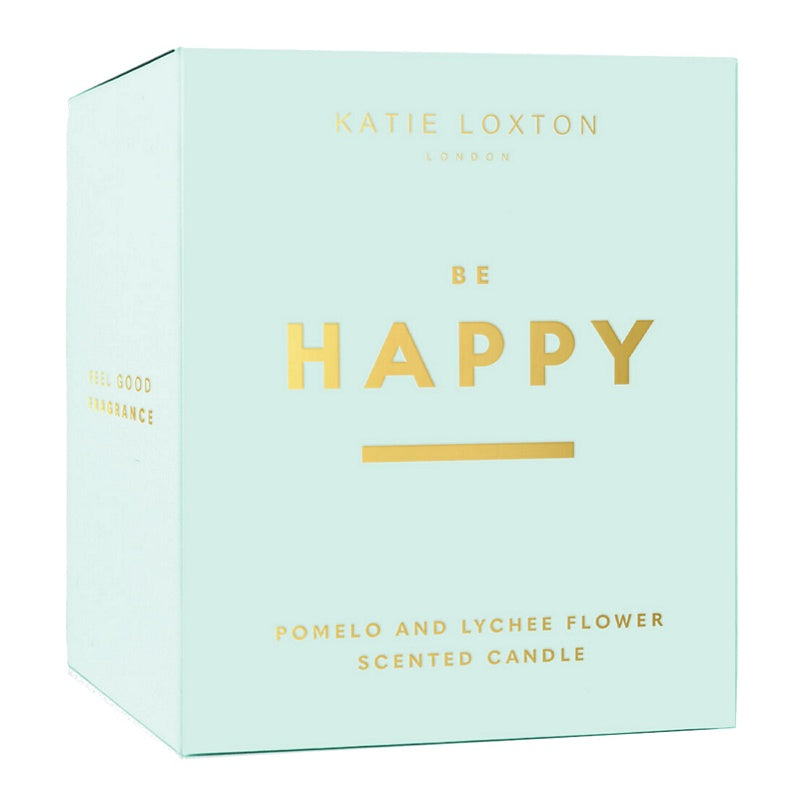 Katie Loxton Be Happy Sentiment Candle KLC163 box