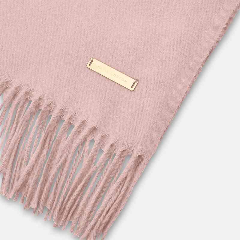 Katie Loxton Blanket Scarf in Pale Pink KLS465 fringe
