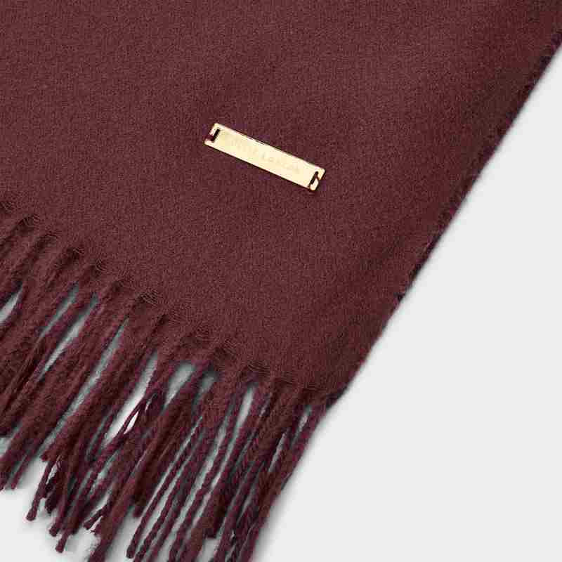 Katie Loxton Blanket Scarf in Plum KLS443 fringe
