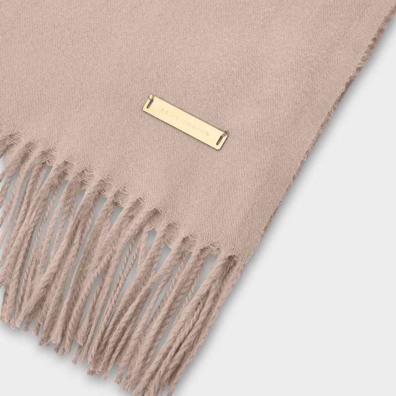 Katie Loxton Blanket Scarf in Taupe KLS463 fringe