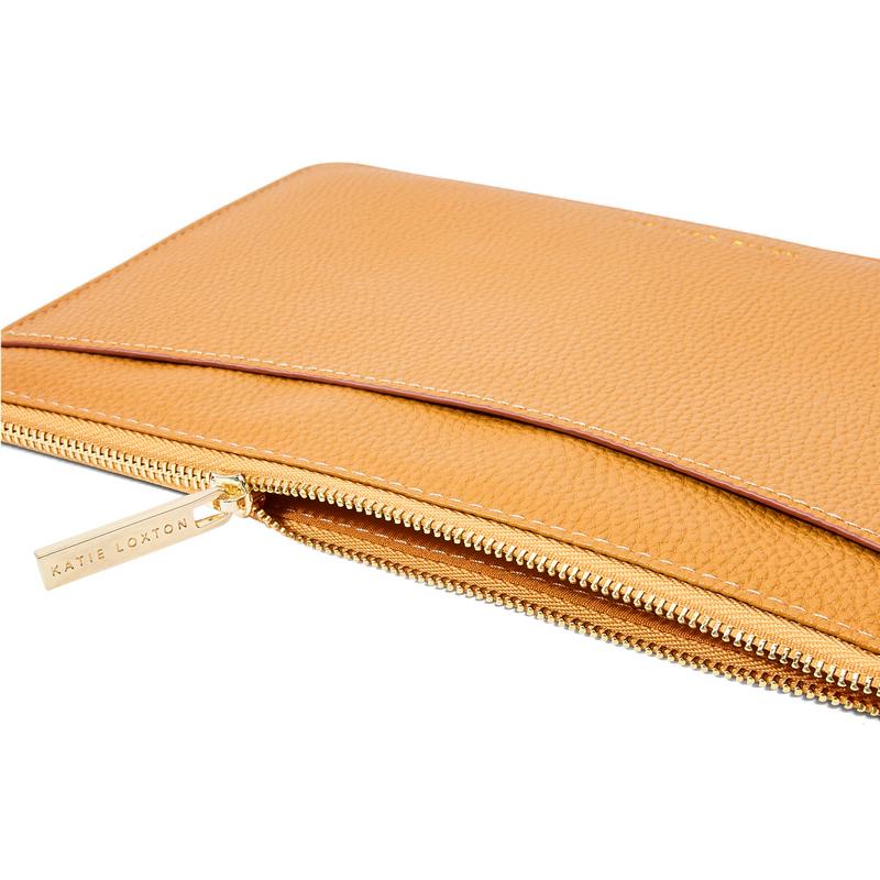 Katie Loxton Cara Pouch in Dark Amber KLB2023 zip