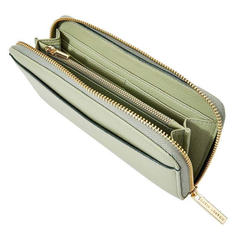 Katie Loxton Cara Purse in Sage Green KLB2026 open