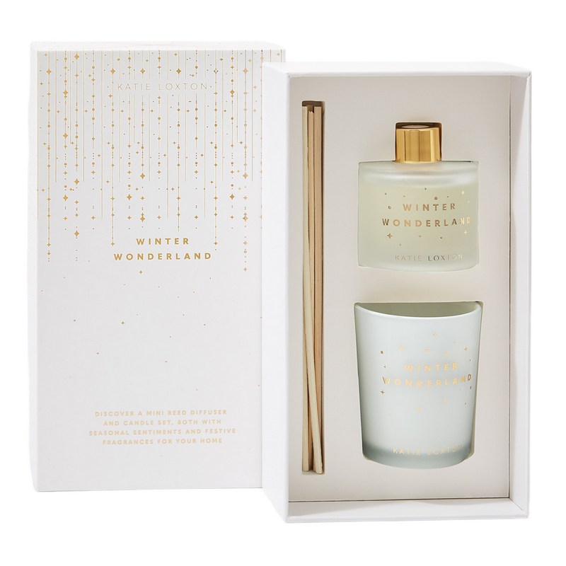 Katie Loxton Frosted Pine & Cedarwood Reed Diffuser & Candle Winter Wonderland KLC285 main