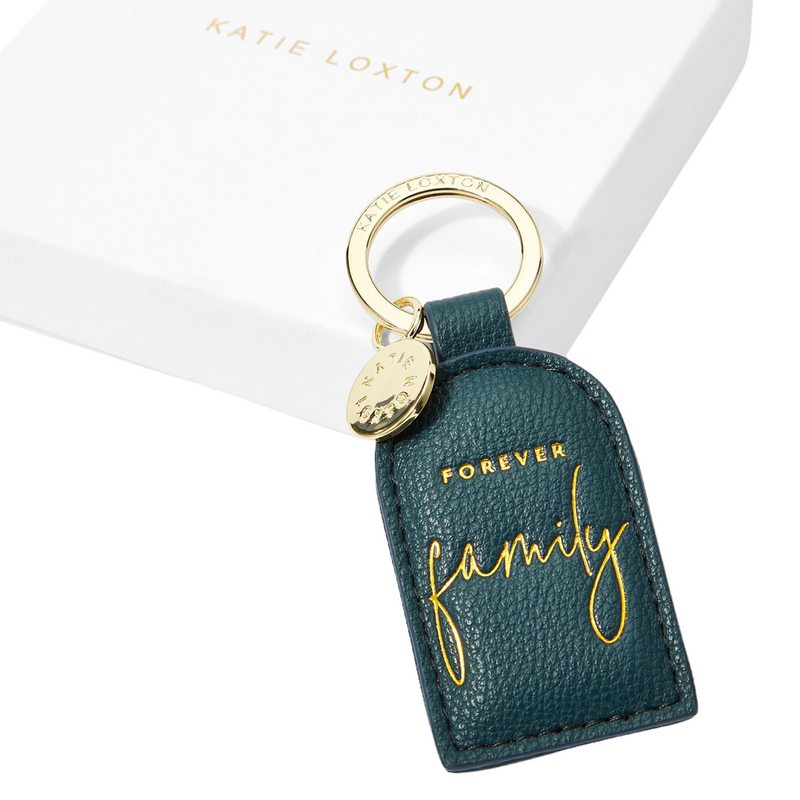Katie Loxton Keyring Forever Family Teal KLB2358 close-up