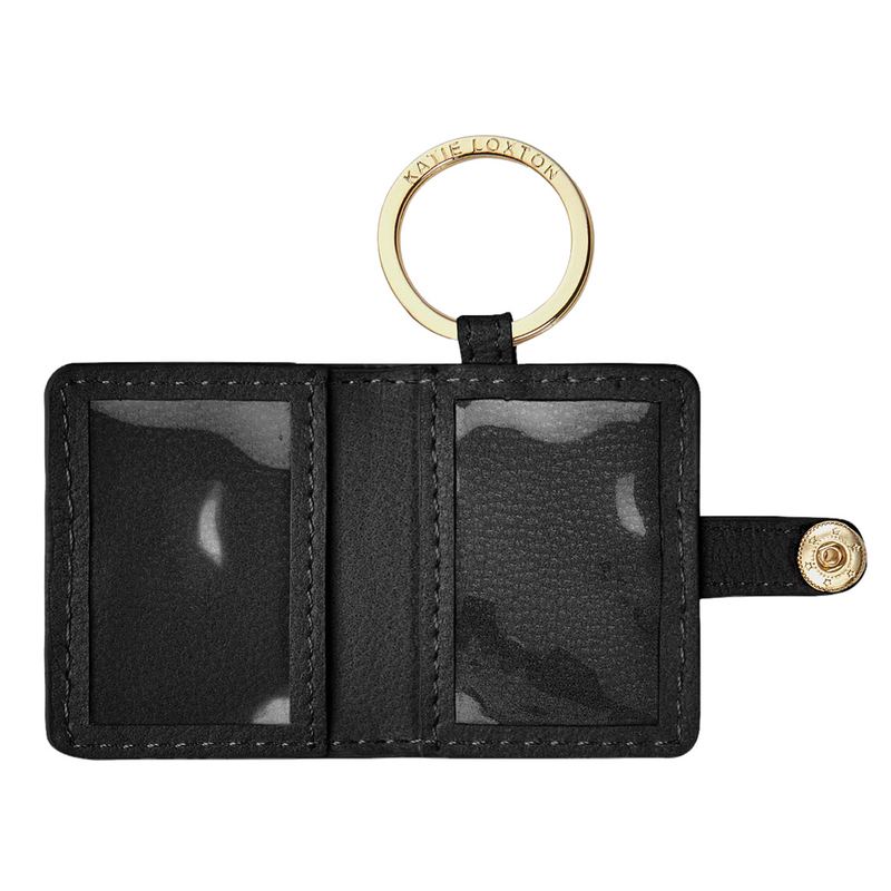 Katie Loxton Keyring Photo Wallet Black One In A Million KLB1661 open