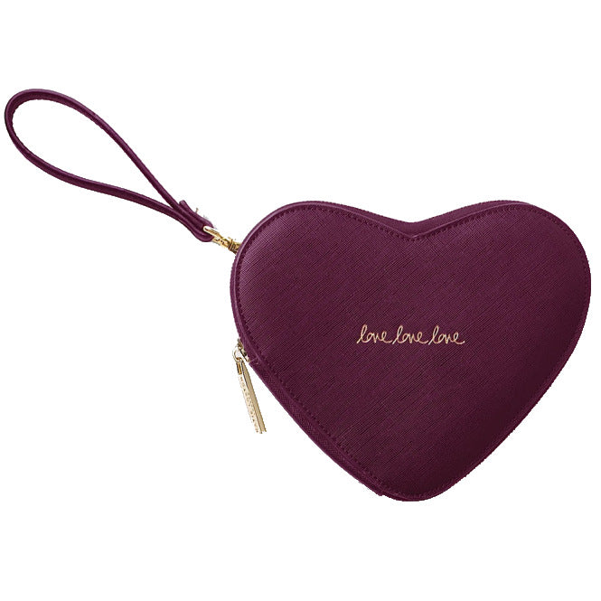 Katie Loxton Love Heart Pouch Burgundy KLB051 front