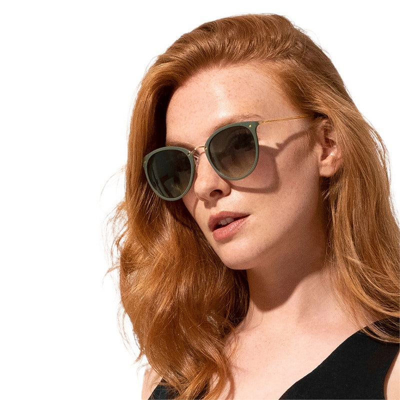 Katie Loxton Santorini Sunglasses in Khaki KLSG033 on model