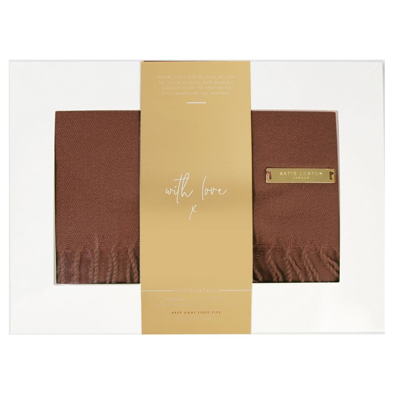 Katie Loxton Thick Plain Scarf Cognac KLS386 in box