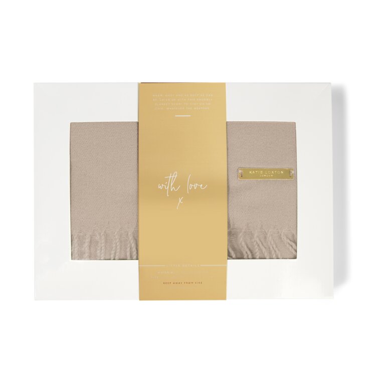 Katie Loxton Thick Plain Scarf Taupe KLS387 in box