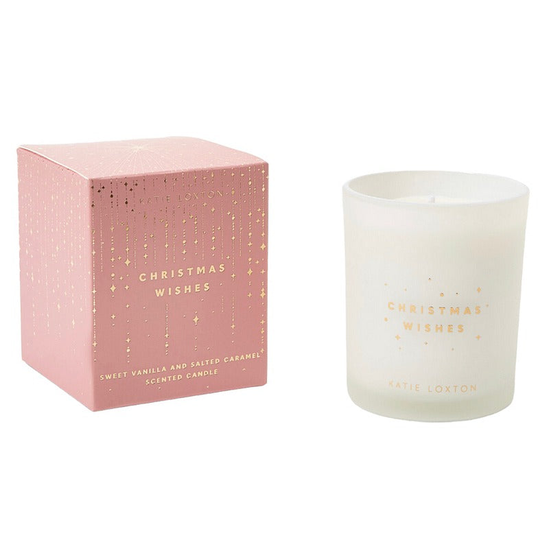 Katie Loxton Vanilla & Salted Caramel Scented Candle Christmas Wishes KLC281 main