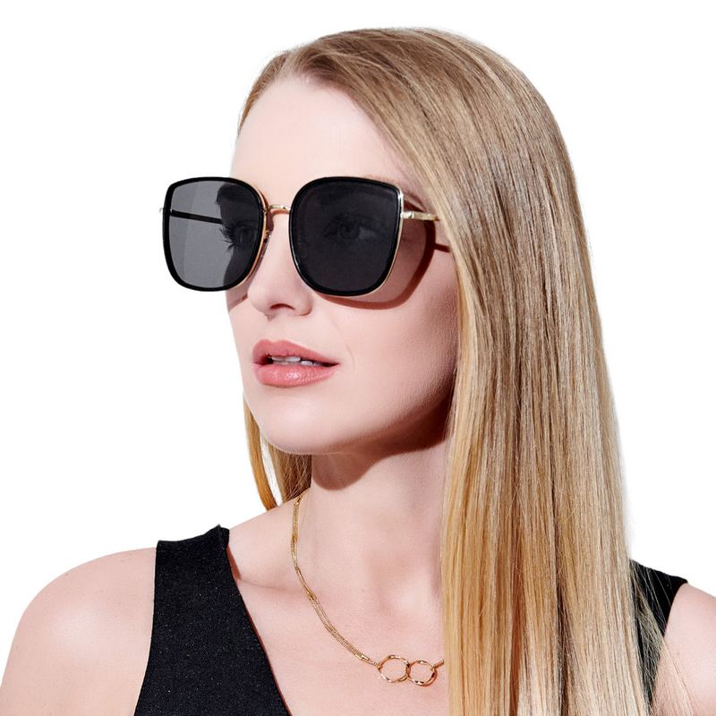 Katie Loxton Verona Sunglasses in Black KLSG045 on model
