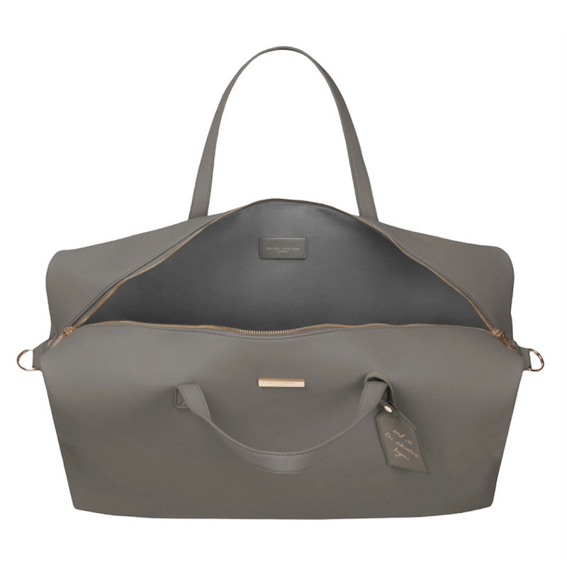 Katie Loxton Weekend Holdall Bag in Charcoal KLB940 open