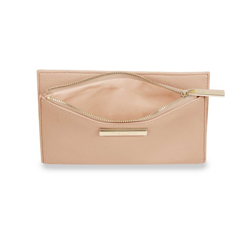 Katie Loxton Alise Fold Out Purse Tan KLB641 unzipped