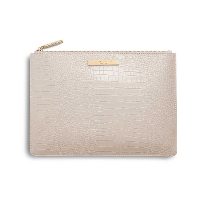 Katie Loxton Celine Croc Luxe Clutch Oyster KLB624 front