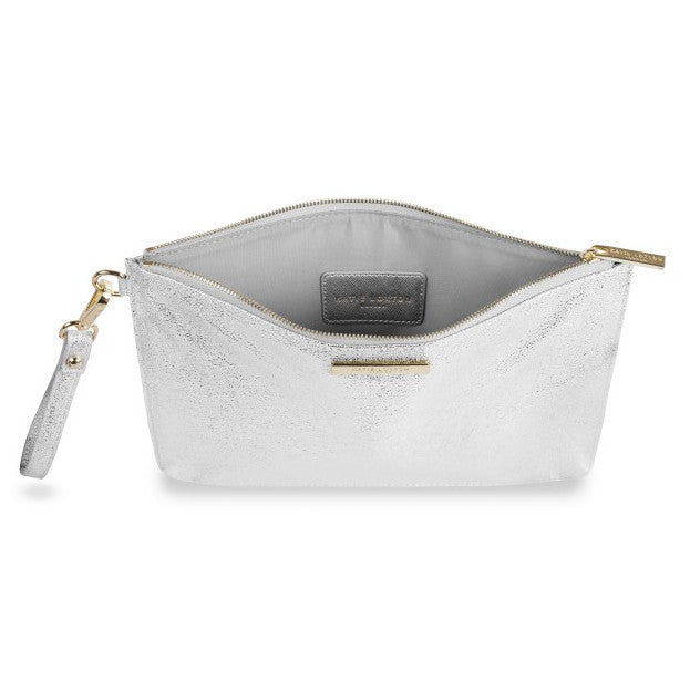 Katie Loxton Krush Klutch Metallic Silver open
