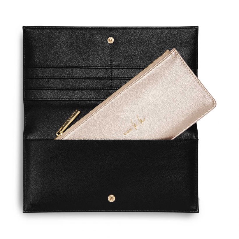 Katie Loxton secret Message Purse Black Ooh La La KLB653 open