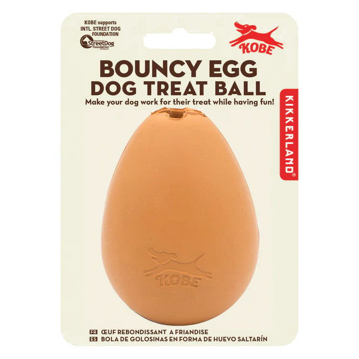 Kikkerland Bouncy Egg Treat Ball DIG06 packaged