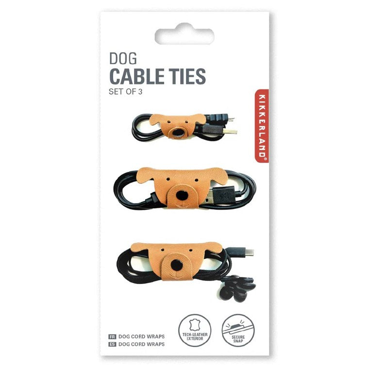 Kikkerland Dog Cable Ties US221 on card