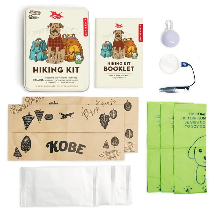 Kikkerland Kobe Dog Hiking Kit In A Tin DIG28 contents